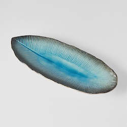 Sky Blue: Sky Blue Ridged Oval Plate