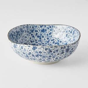 Blue Daisy: Blue Daisy Large Uneven Bowl