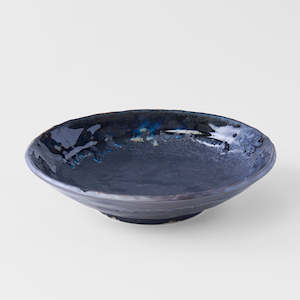 Matte Shiny Black 1: Matte & Shiny Black Large Shallow Bowl