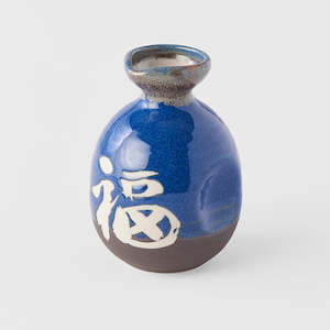 Sake: Indigo Blue Kanji Sake Jug
