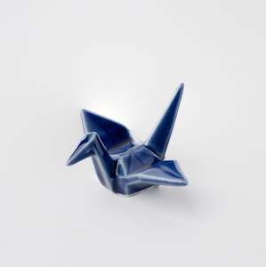 Indigo Origami Crane Chopstick Rest