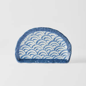 Indigo Wave D Shape Plate