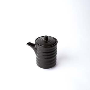 Black Ribbed Soy Pot