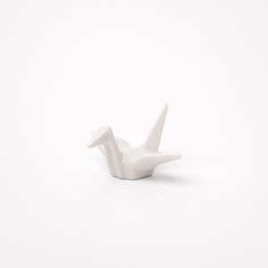 White Origami Crane Chopstick Rest