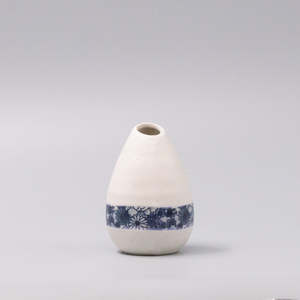 White Yuzen Pinecone Vase