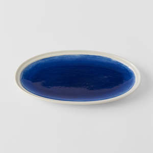 Ocean Blue Oval Plate