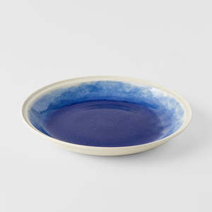 Ocean Blue Large Shallow Bowl