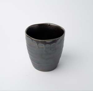 Drinkware: Black Metallic Drip Large Tea Mug