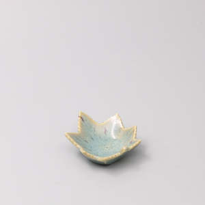 Mint Green Maple Leaf Sauce Dish