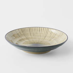 Green Converging Shallow Bowl