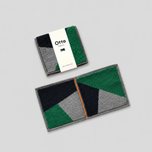 Japanese Cloths Towels: Green Shard Otta Compact Towel