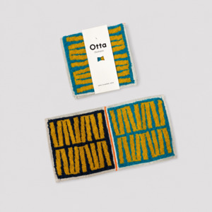 Japanese Cloths Towels: Green Stripe Otta Compact Towel