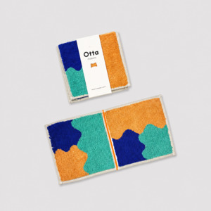 Japanese Cloths Towels: Blue Puzzle Otta Compact Towel