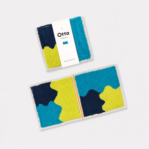 Japanese Cloths Towels: Navy Blue Puzzle Otta Compact Towel