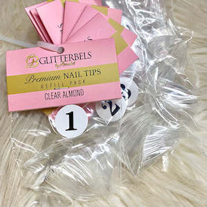 Glitterbels Clear Almond Tips Refill #4
