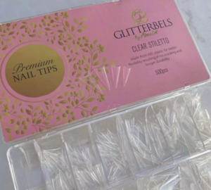 Nail Tips: Glitterbels Clear Stiletto Nail Tips