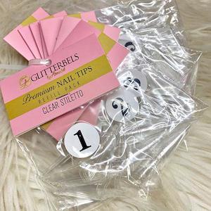 Glitterbels Clear stiletto Tips Refill #4