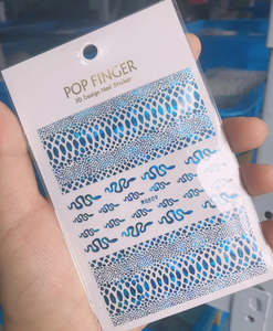 Nail Decals Stickers: Snake stickers blue