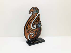 Uncategorized: NC92 50cm  Māori Hook Birthday Plaque