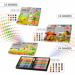 3450 - DOMS 24 EXTRA LONG WAX CRAYONS - Naman Limited