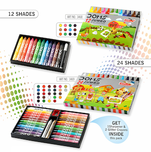 3468 - DOMS 12 SHADES JUMBO WAX CRAYONS - Naman Limited