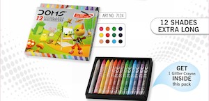 7124 - DOMS 12 EXTRA LONG WAX CRAYONS - Naman Limited
