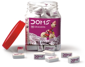 Products: 3472 - DOMS DUST FREE WHITE ERASERS 100 PCS JAR - Naman Limited