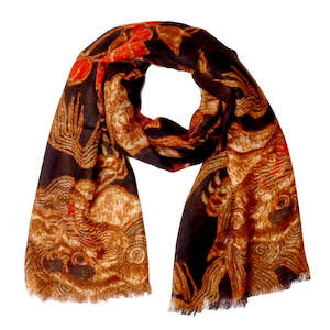 Imperial Heritage Floral Art Scarf – Merino Wool Silk Designer Wrap | Ornate F&hellip;