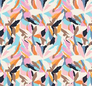 Abstract Viscose Crepe Long Kaftan Dress