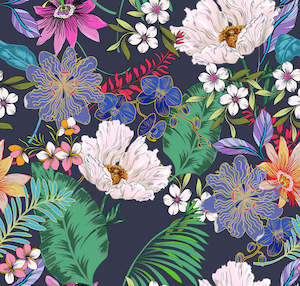 Floral Silk Long Kaftan