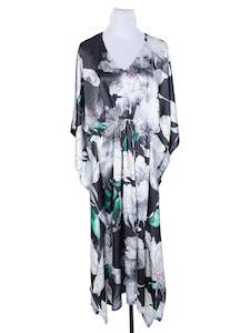 Kaftan: Floral Modal Satin Kaftan