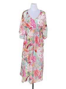 Floral Modal Satin Kaftan