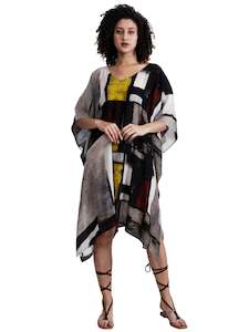 Geometric Modal Satin Kaftan