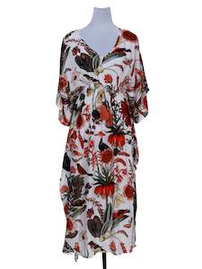 Australian Coastal Viscose Crepe  Long Kaftan Dress