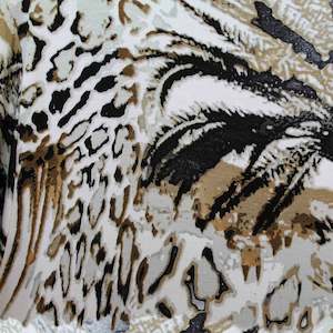 Kaftan Dress: Animal Viscose Crepe  Long Kaftan Dress