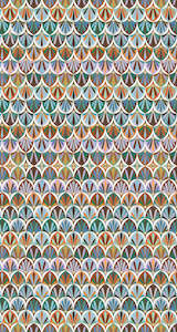 Abstract Print Long Silk Kaftan