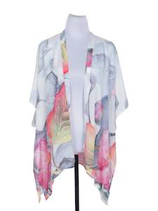 Viscose Crep Cape: Floral Art Viscose Crepe Kaftan Cape