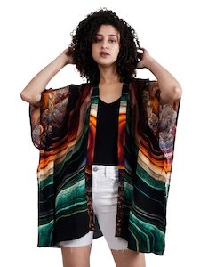Abstract Art Viscose Crepe Kaftan Cape