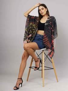 Abstract Art Viscose Crepe Kaftan Cape