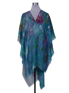 Abstract Merino Wool Travel Cape