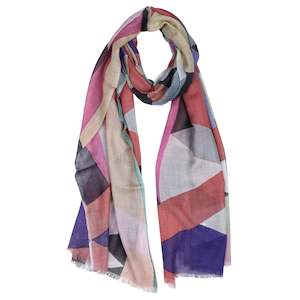Geometric Merino Silk Designer Scarf