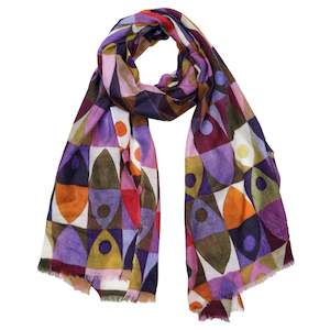 Geometric: Geometrical Fine Merino  Designer Scarf