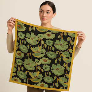 Architectural: Floral Pure Silk Square Scarf