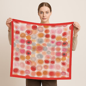 Abstract Pure Silk Square Scarf