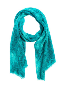 Curly Blue line Weave Abstract Modal Silk Designer Scarf