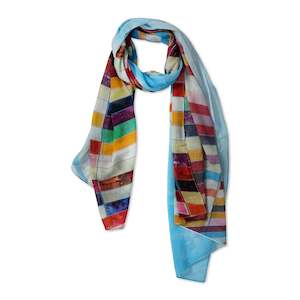 Australian Coastal: Skyline Spectrum Australian Coastal Cotton Voile Designer Scarf – Multicolour Australian Beach House Print