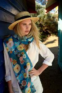 Lotus Leaves Japanese Floral Scarf – Merino Wool Embroidered Designer Wrap | M&hellip;