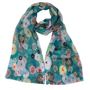 Lotus Leaves Japanese Floral Scarf – Pure Silk Designer Wrap | Multicolor Natu&hellip;