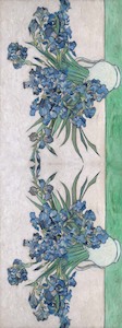 Old Masters: Van Gogh Irises Floral Scarf – Modal Silk Designer Wrap | Blue Botanical Art Print