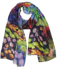 Starry Night & Sunlit Fields Pure Silk Designer Scarf – Van Gogh Inspired Arti&hellip;